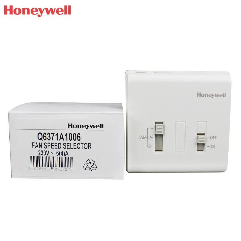 Honeywell Q6371A1006 fan 1-2-3 speed selector on-off switch for fan coil installations In stock and ready for same day shipment