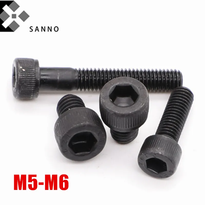 50pcs High Strength 12.9 Grade M5 - M6 Cylinder Hexagon Bolt Part Round Head Hexagon Socket Head Cap Screws Bolt