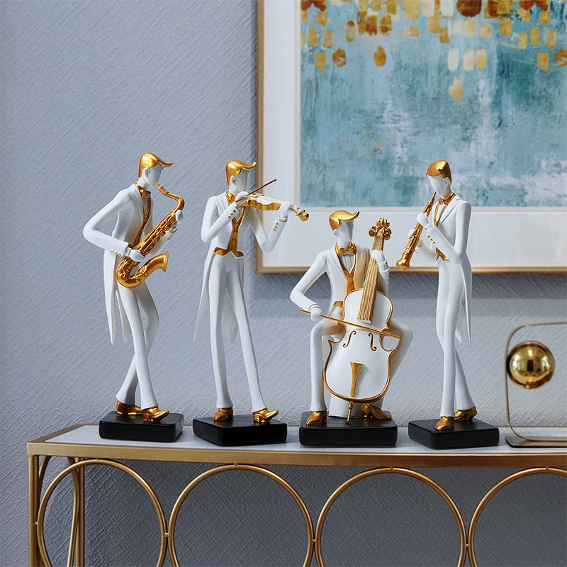 Modern Symphonic Musician Character People Miniature Figurines, Violin, Piano, Cello Band, Resin Crafts, Home Decor Accessories