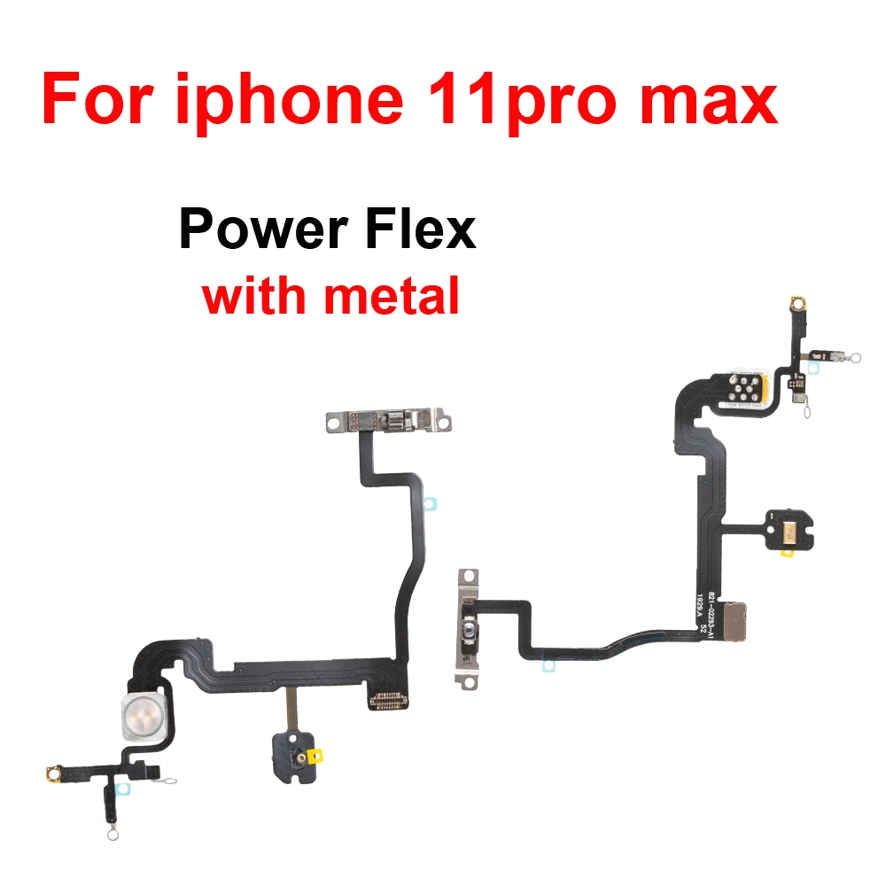 1pcs Power Volume Flex with Metal Holder For iPhone11 11pro 11pro max Mute Switch Power On Off Volume Button Flex Repair Parts