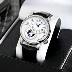 Forsining Watch Fashion Double Dial Casual Hollow Mechanical Automatic Movement Men Wristwatches Clock One Drop Shipping Reloj