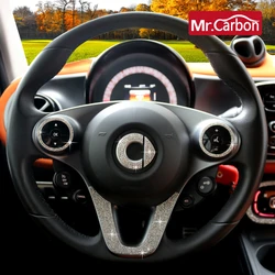 1 Pcs Car Steering Wheel Personalized Decal Shiny Sticker For Mercedes 2015-2018 New Smart 453 Fortwo Forfour Car Accessories