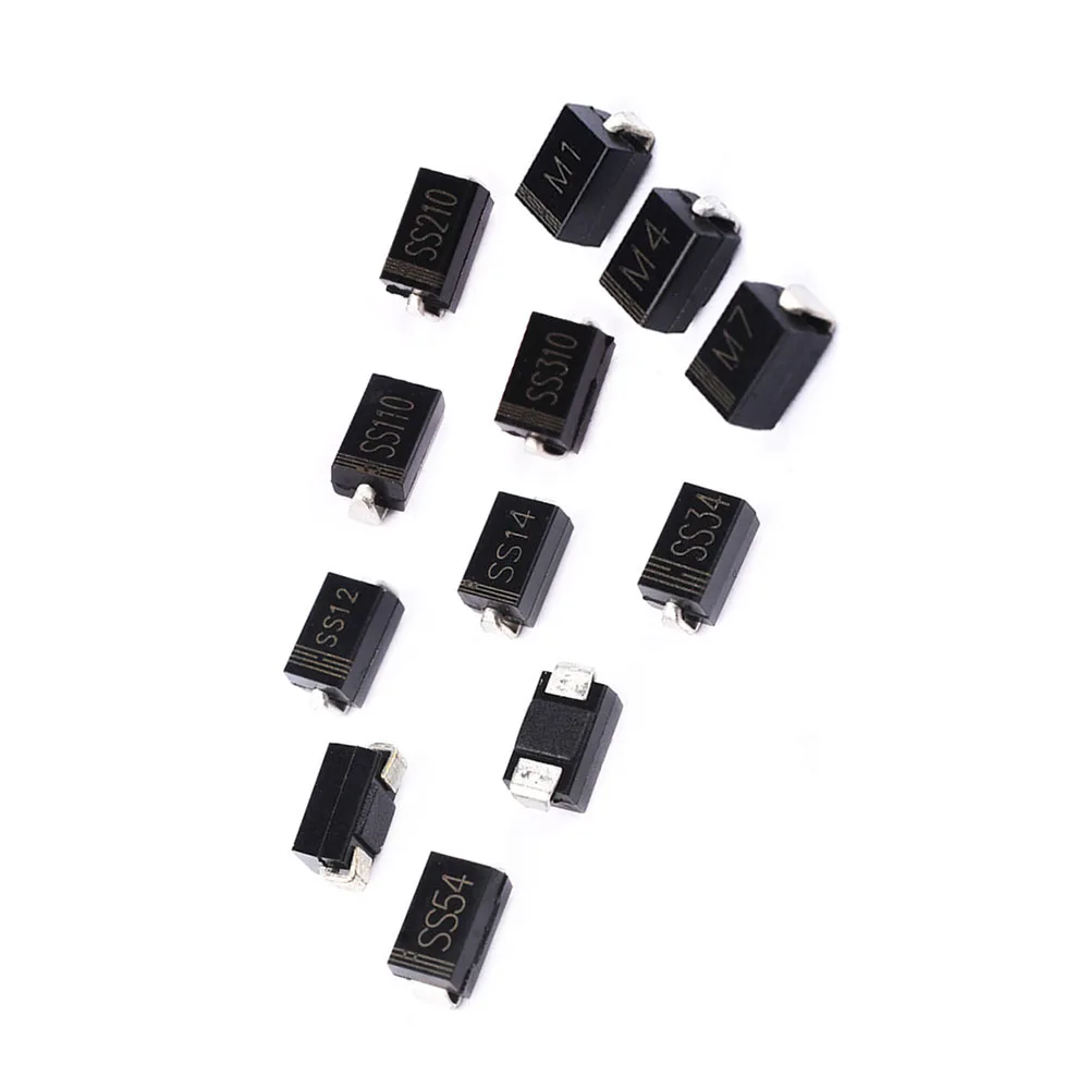 50PCS M1 M2 M4 M7 SS12 SS14 SS16 SS24 SS34 SS36 SS110 SS210 SS310 RS1M RS2M ES1J US1M ES1D 1N4007 DO-214AC SMA Rectifier Diode