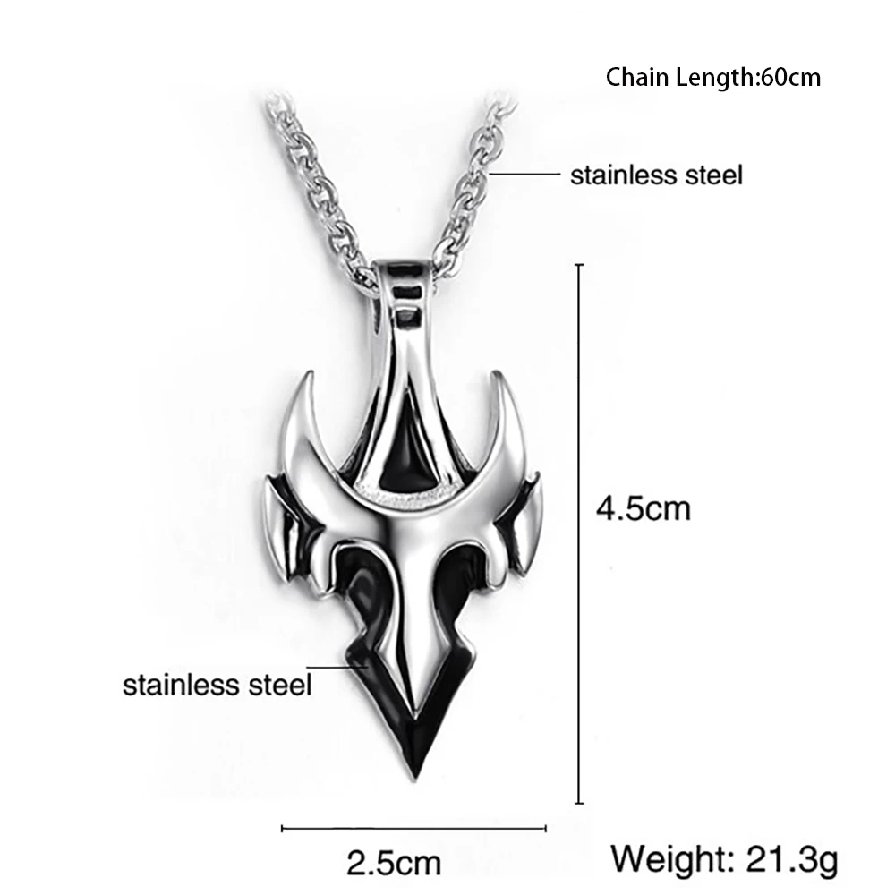 Stainless Steel Punk Rock Arrow Tauren Shape Pendant Necklace For Men Women with Chain