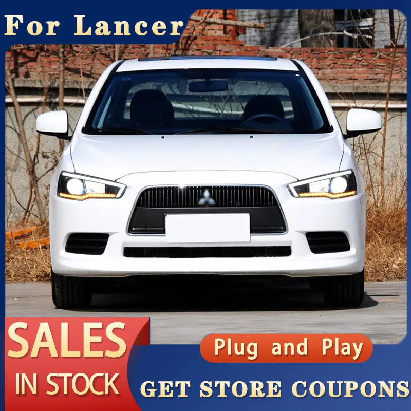 For Mitsubishi Lancer Head light 2008-2019 Lancer EX LED Head light LED DRL Hid Option Head Lamp Beam Accessories