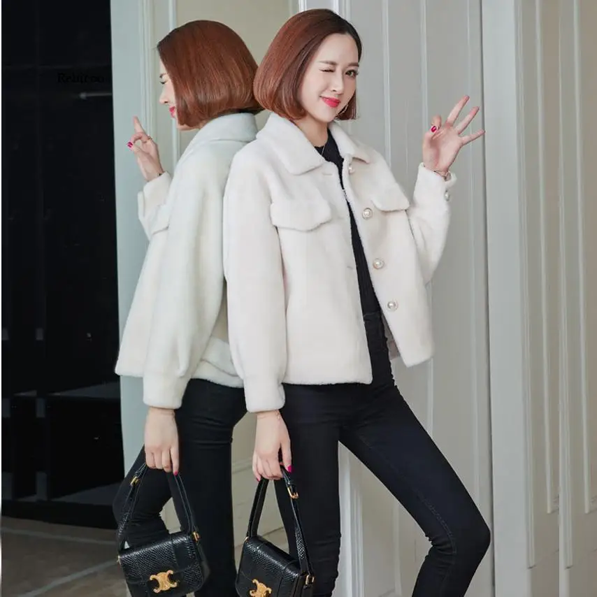 

New arrival real wool Coat Women fleece Jacket winter sheep wool overcoats