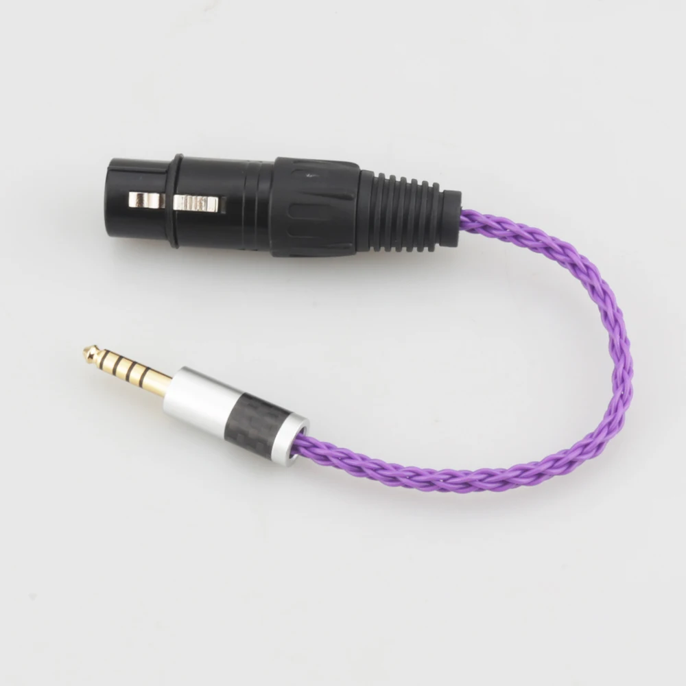 Audiocrast fibra de carbono hifi 4.4mm, adaptador balanceado macho para 4 pinos xlr, fios de adaptador de áudio fêmea 4.4mm para conector xlr