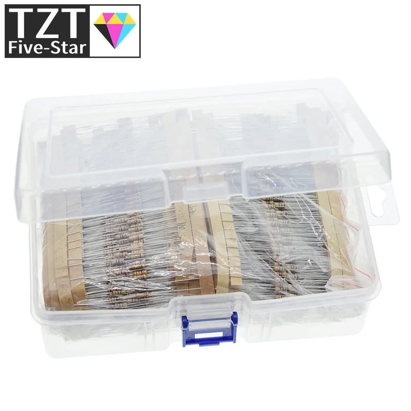 

3120pcs 156 Values 1 -10M Ohm 1/4W 5% Carbon Film Resistors Assortment Kit Electronic Components