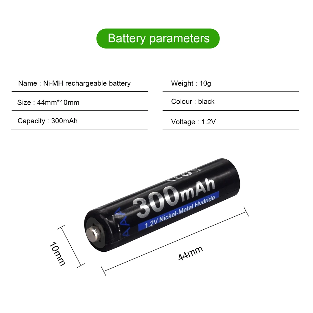 AAA Rechargeable Battery 1.2V Nimh AAA Battery 300mah