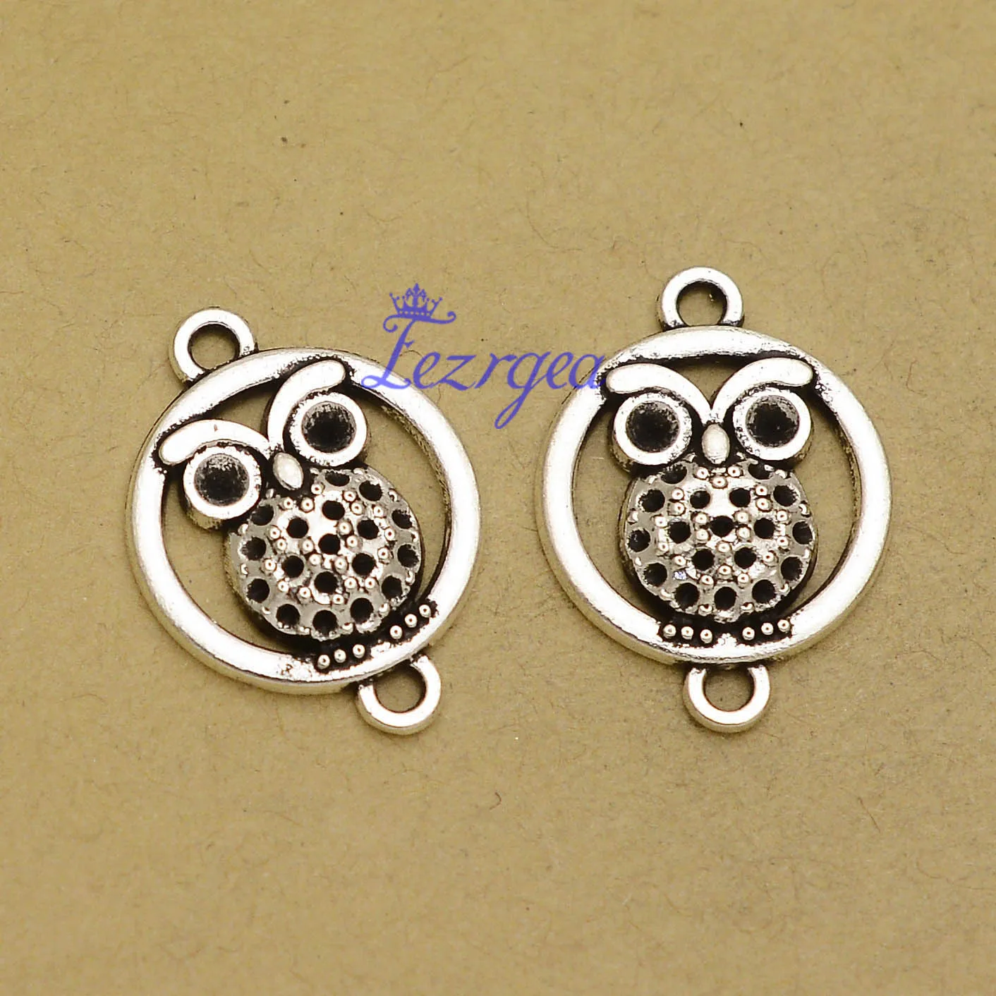 

20pcs/lot--24x18mm Owl Connector Charms Bird Pendants For DIY Bracelet Supplies Jewelry Making Accessories