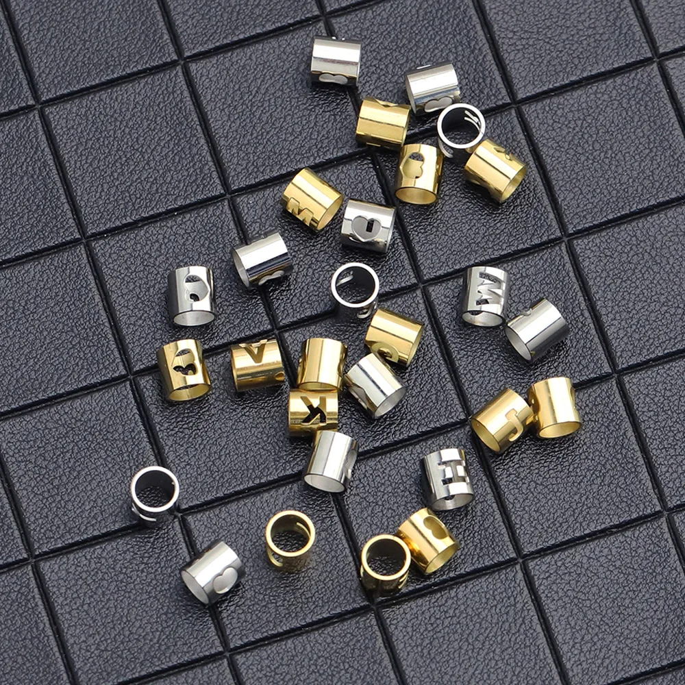 10pcs Cube Beads stainless steel Pendant Alphabet A-Z Letter Charms Stamp Initial Jewelry 6mm Beads For Jewelry Making Wholesale