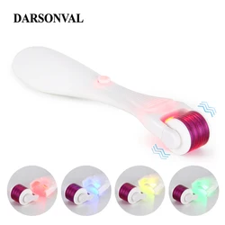 DARSONVAL LED electric micro needles derma roller titanium mezoroller microneedle machine per la cura della pelle e del corpo