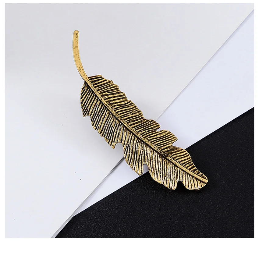 خمر المعادن يترك كليب مشبك شعر ريشي اصطناعي الفتيات دبوس الشعر الانفجارات كليب باريت اكسسوارات دبابيس الشعر للنساء أدوات التصميم