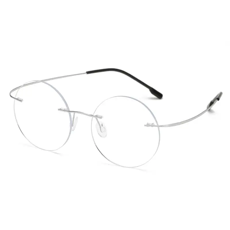 Steve Jobs Star Style Ultra-light Memory Titanium Wired Rimless Round Myopia Eyeglasses Optical Glasses Frame Men Women Eyewear