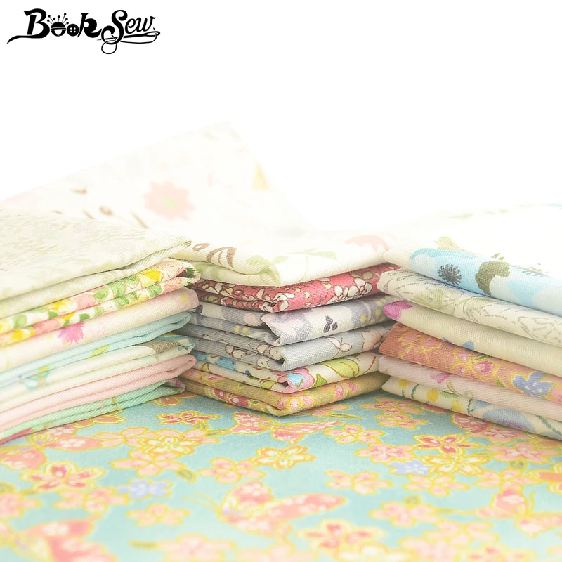 Booksew 100% Cotton Fabric Flowers Design 20x50cm/pcs Telas Algodon Patchwork Sewing Cushion Quits Tissu DIY Home Textile Cloth