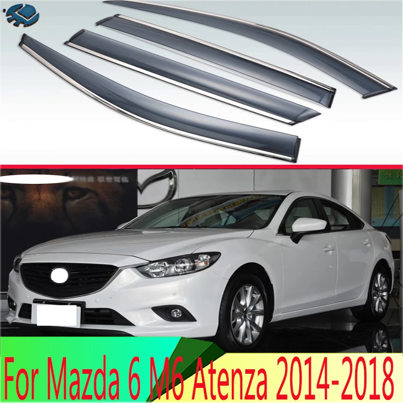 

Для Mazda 6 M6 Atenza 2014 2015 2016 2017 2018 пластиковый внешний козырек вентиляционные шторы оконный солнцезащитный дефлектор от дождя 4 шт.