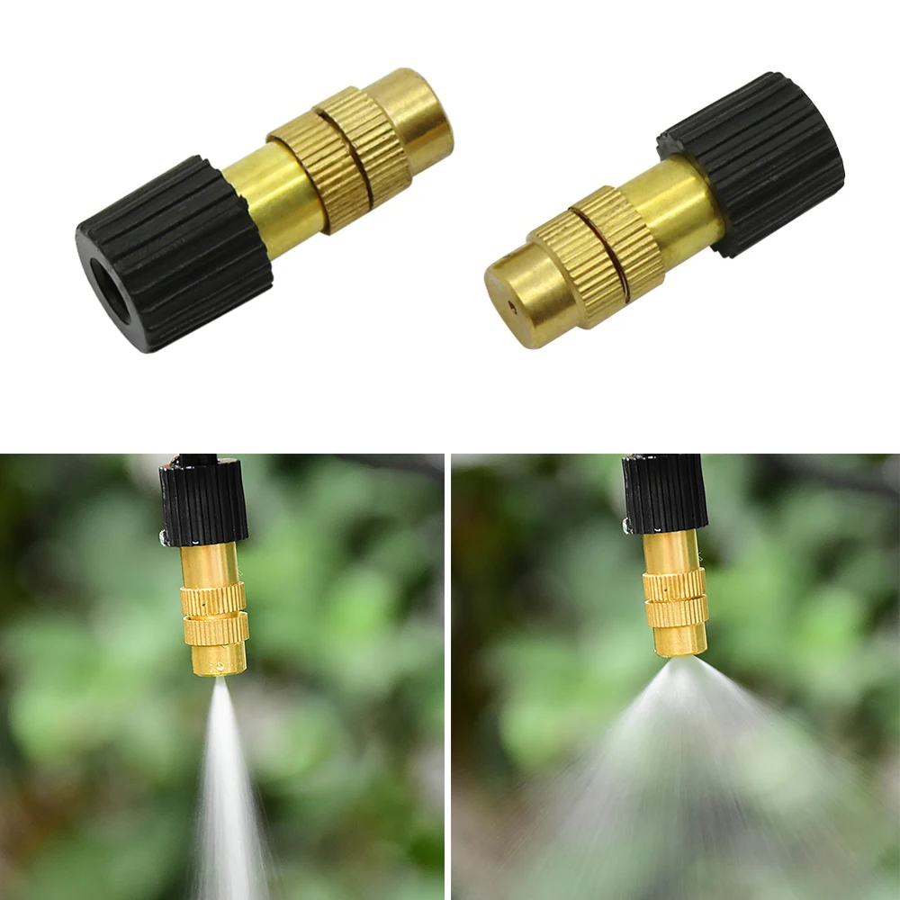 5Pcs Adjustable Brass Misting Nozzles Garden Irrigation System Atomization Nozzle Humidification Cooling Landscaping Sprayer