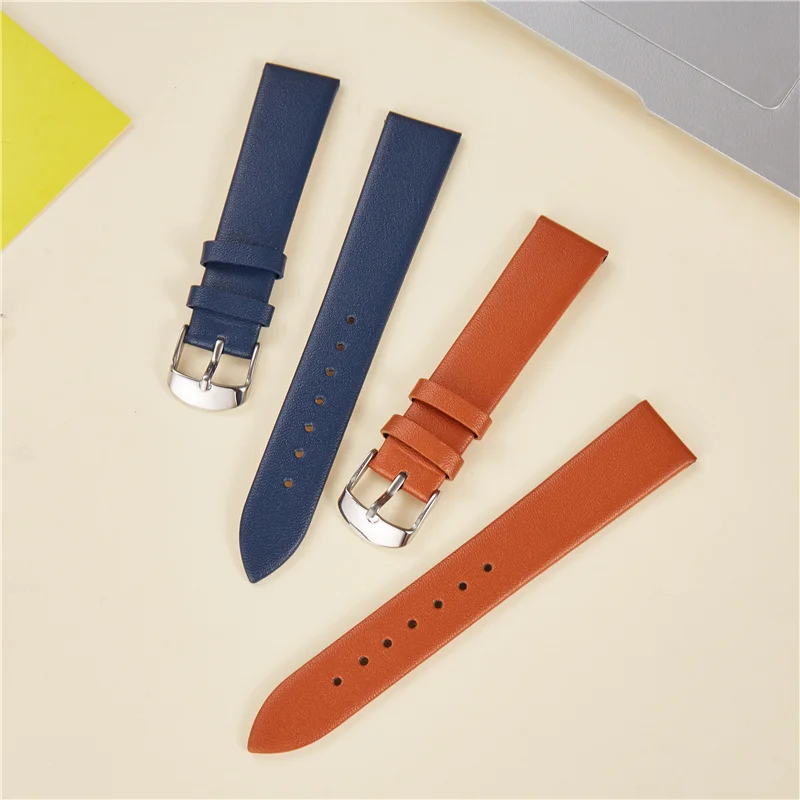 Soft Genuine Calfskin Leather Watch Strap Women Fashion Bracelets Wrist Straps 14mm 16mm 18mm 20mm 22mm Ladies Thin Watchband