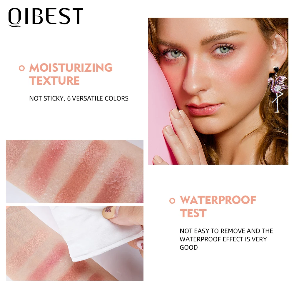 QIBEST Gesicht Rouge Contour Make-Up Lang anhaltende Matte Make Up Natur Wange Kontur Erröten Hellt Gesicht Wange Gesicht Kosmetik