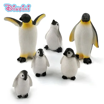 4pc Weihnachten Pinguin Kaninchen Eichhörnchen Katze Hund Kuh Schwein Tier Modell Action Figure Kuchen Dekoration Heißer Spielzeug Set Kinder puppe Haus