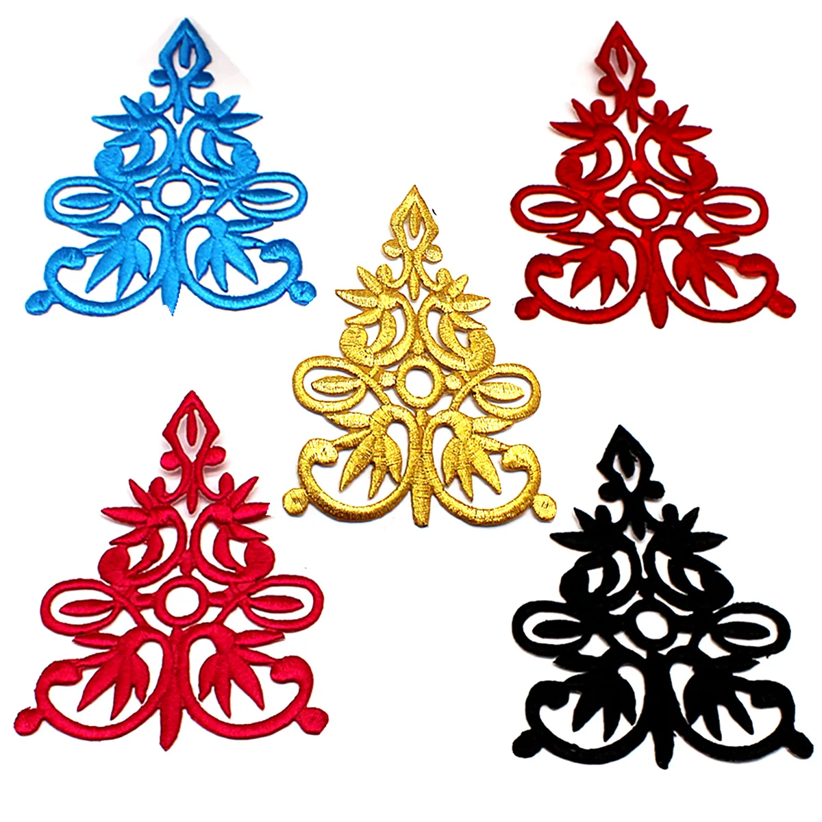 Iron On Appliques Gold Embroidered Flower Appliques Cosplay Costumes Trims Embroidery Patches 10*7cm