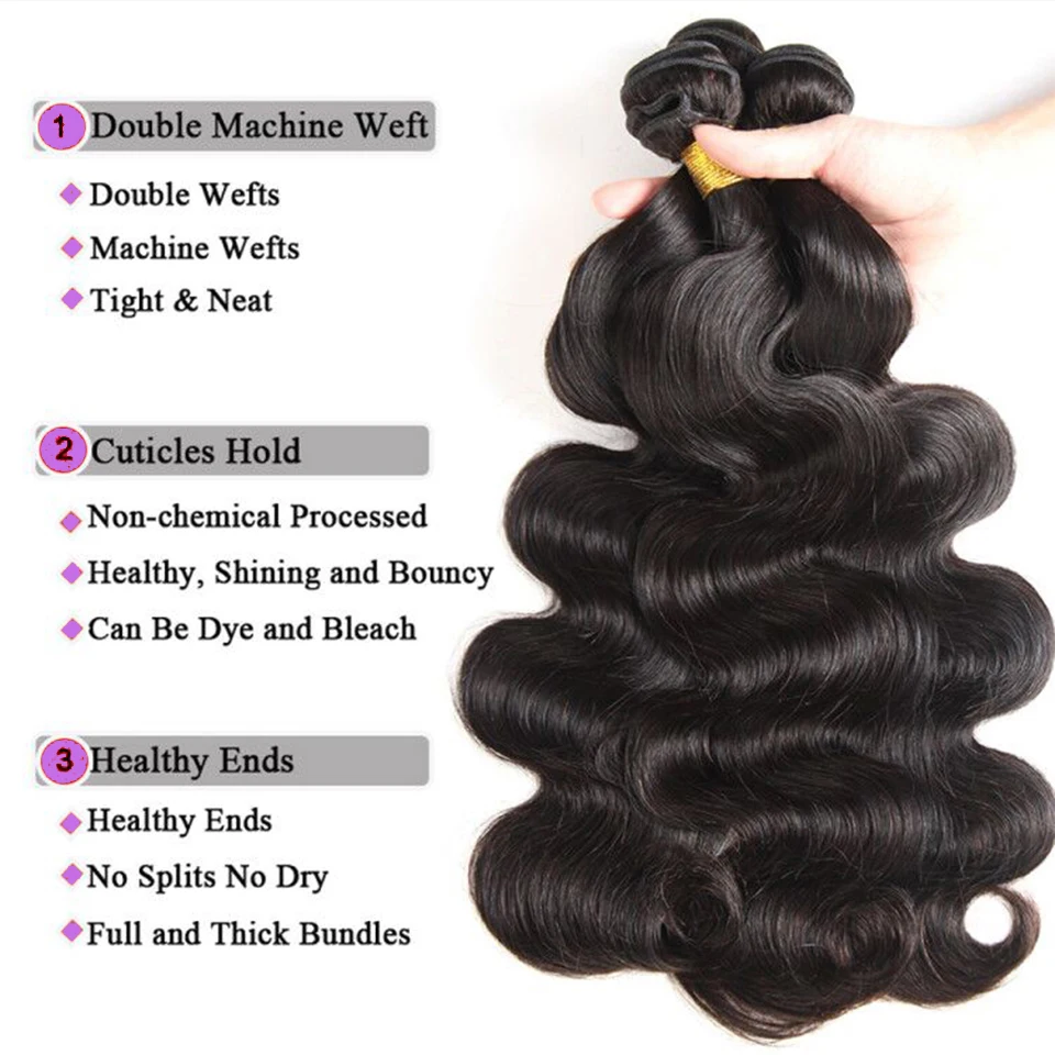 Vietnamese Body Wave Human Hair Bundles with 4x4 HD Lace Closure Raw Hair Weave Extensions Double Weft Wholesale Price Natural