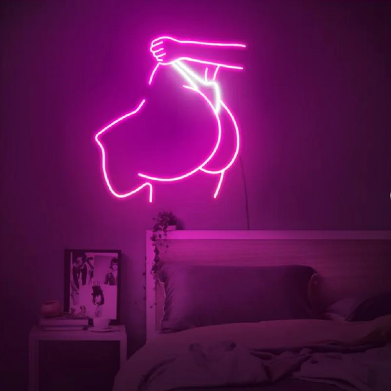 

Custom Sexy Body Flame Led Flex Transparent Acrylic Neon Sign Light Decoration Wall Hanging for Home Room Bedroom