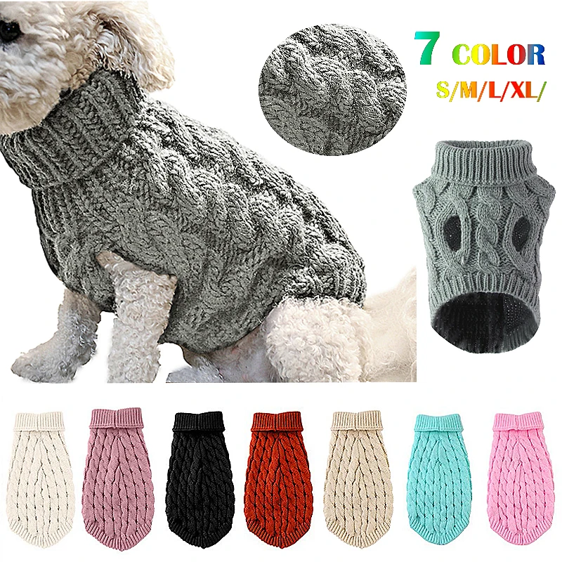 

Winter Dog Clothes Puppy Knitting Warm Dog Sweaters Pet Clothing for Small Medium Chihuahua Dogs Teddy French Bulldog Clothes