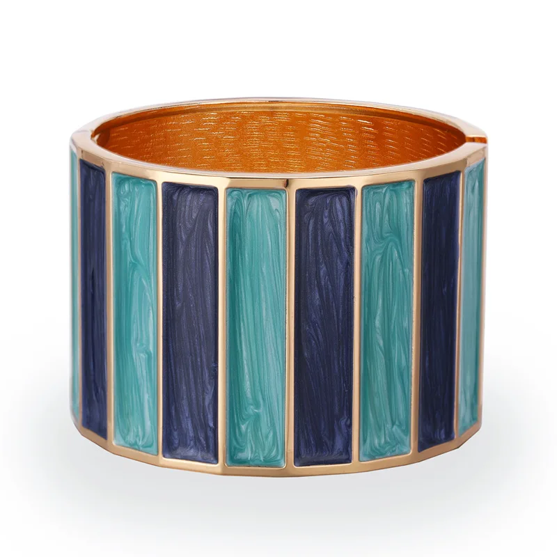 Punk Dripping Oil Alloy Cuff Bangles Bracelets For Women Fashion Jewelry Statement Big Metal Bangle Wholesale
