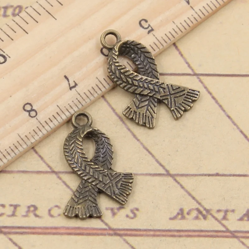 20pcs Charms Scarf 23x16mm Tibetan Bronze Silver Color Pendants Antique Jewelry Making DIY Handmade Craft