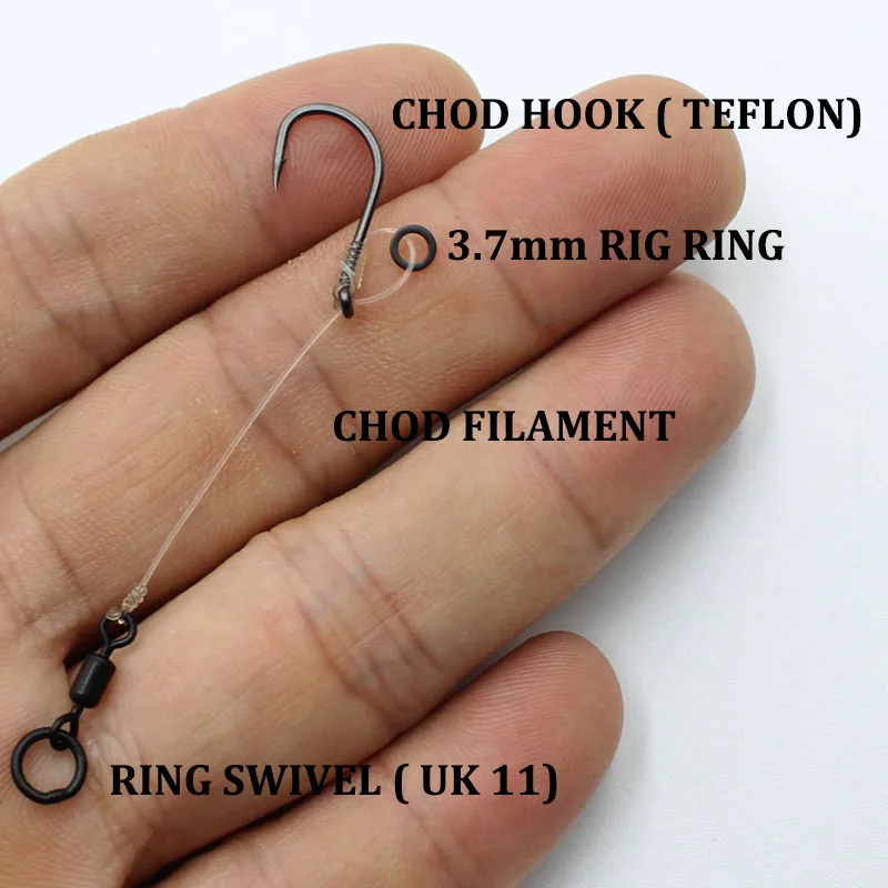 Carp Fishing Hook Ready Tied Chod Rigs - Carp Pop Up Stiff Rig Coarse Fishing Hook Size 6 8 10