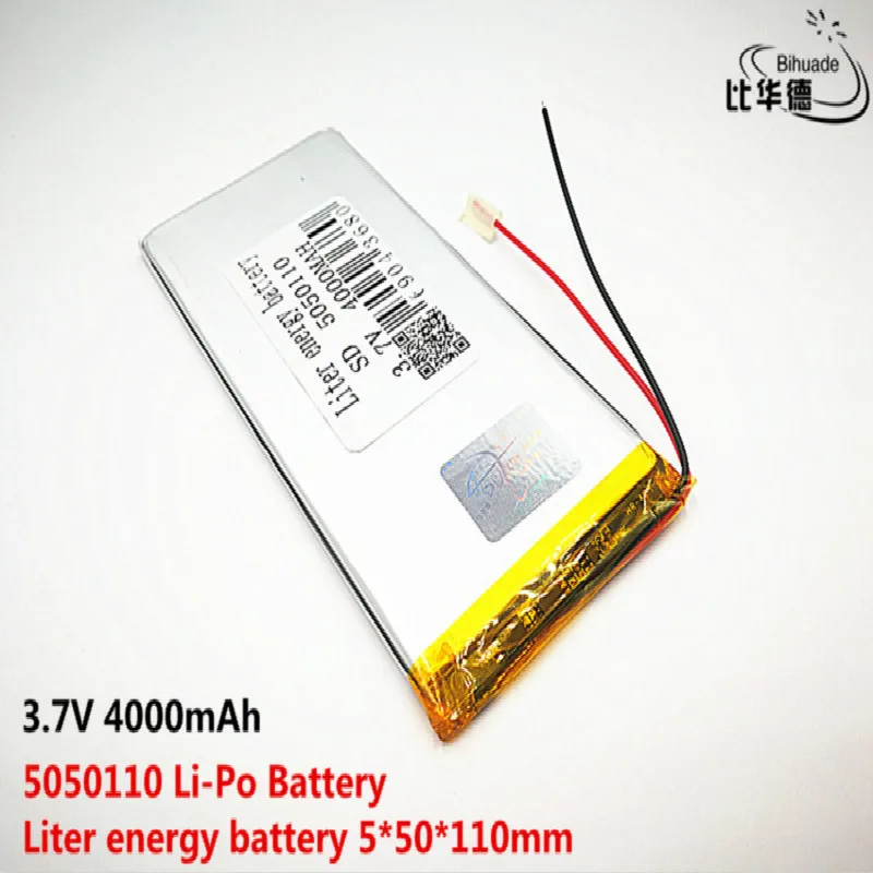 

10pcs Liter energy battery Good Qulity 3.7V,4000mAH 5050110 Polymer lithium ion / Li-ion battery for tablet pc BANK,GPS,mp3,mp4