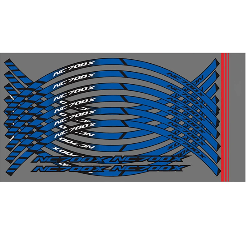 Motorcycle 12 X Thick Edge Outer Rim Sticker Creative Stripe Decals Tire Decoration Sticker For HONDA NC700X nc700x NC700 X