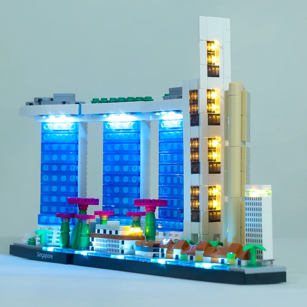 LED Light Kit For Ideas 21057 Architecture Skyline Yet Singapore City Center Building Blocks DIY Toys Not Include Blocks Set