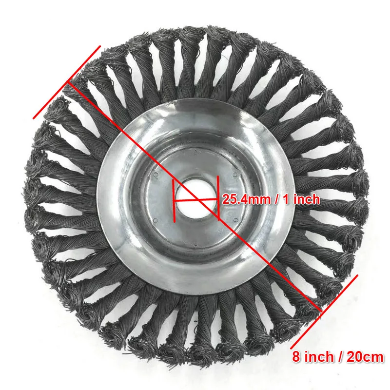 8 Inch Lawn Mower Grass Trimmer Head Steel Wire Trimming Head Rusting Brush Cutter Mower Wire Weeding Head for Lawn Mower