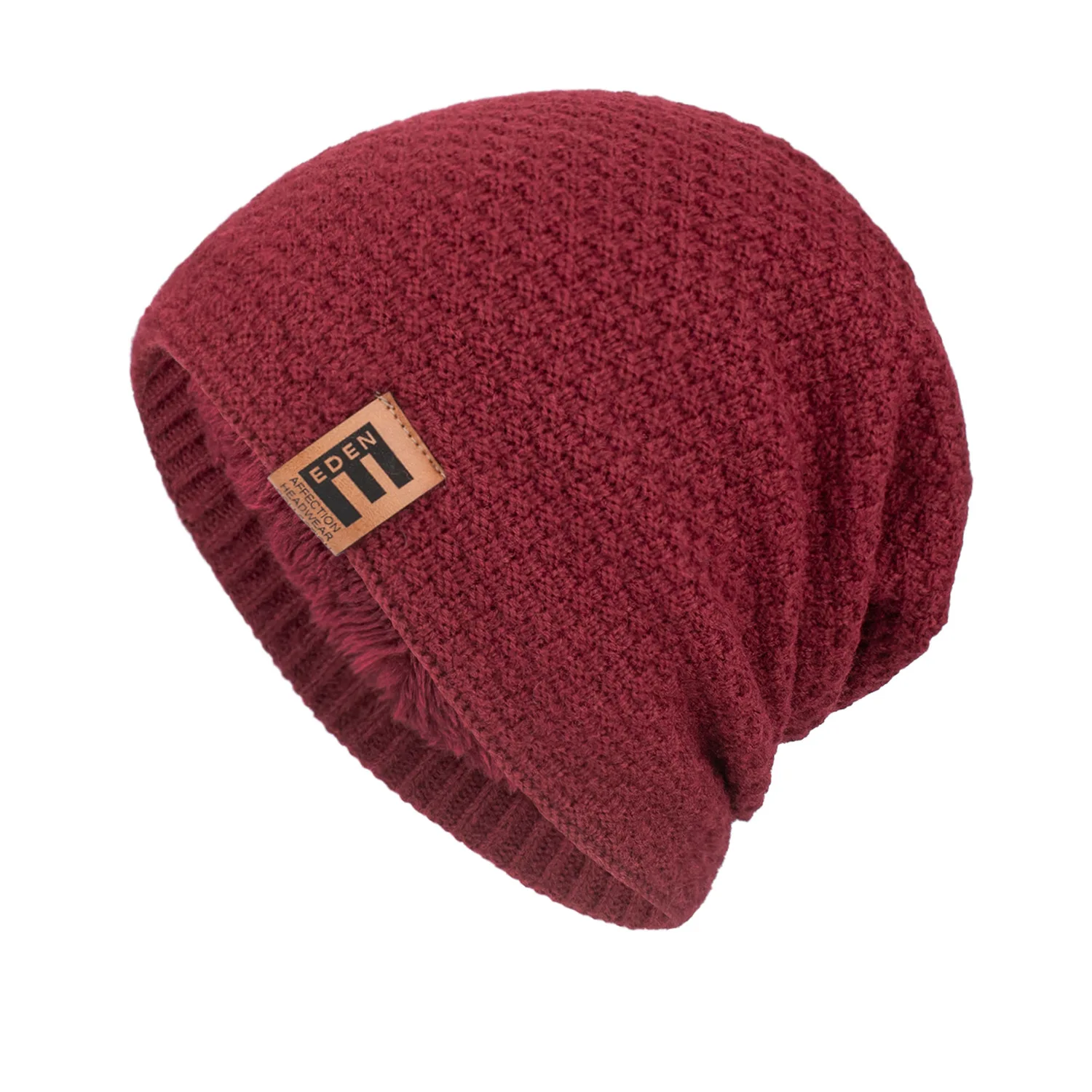 

Men's Caps Beanie Winter Knitted Wool Hat Male Skullies Beanies Warm Velvet Lined Letter Outdoor Hip Hop Caps Chapeau Homme