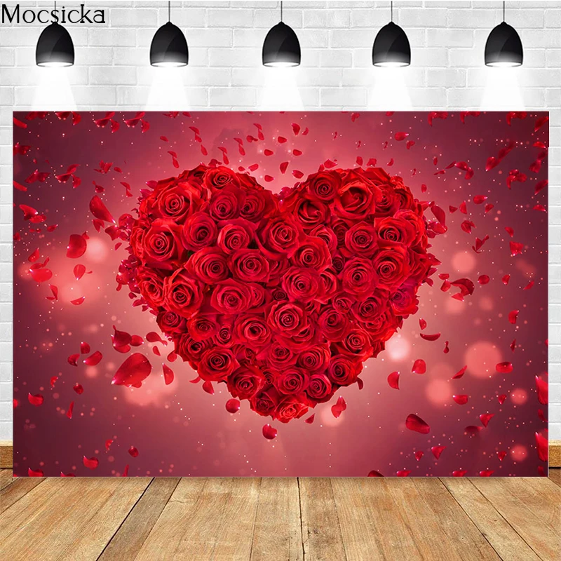 Mocsicka – arrière-plan de photographie pour la saint-valentin, accessoires de décoration de mariage, doux papier peint pour Studio Photo, 14 février