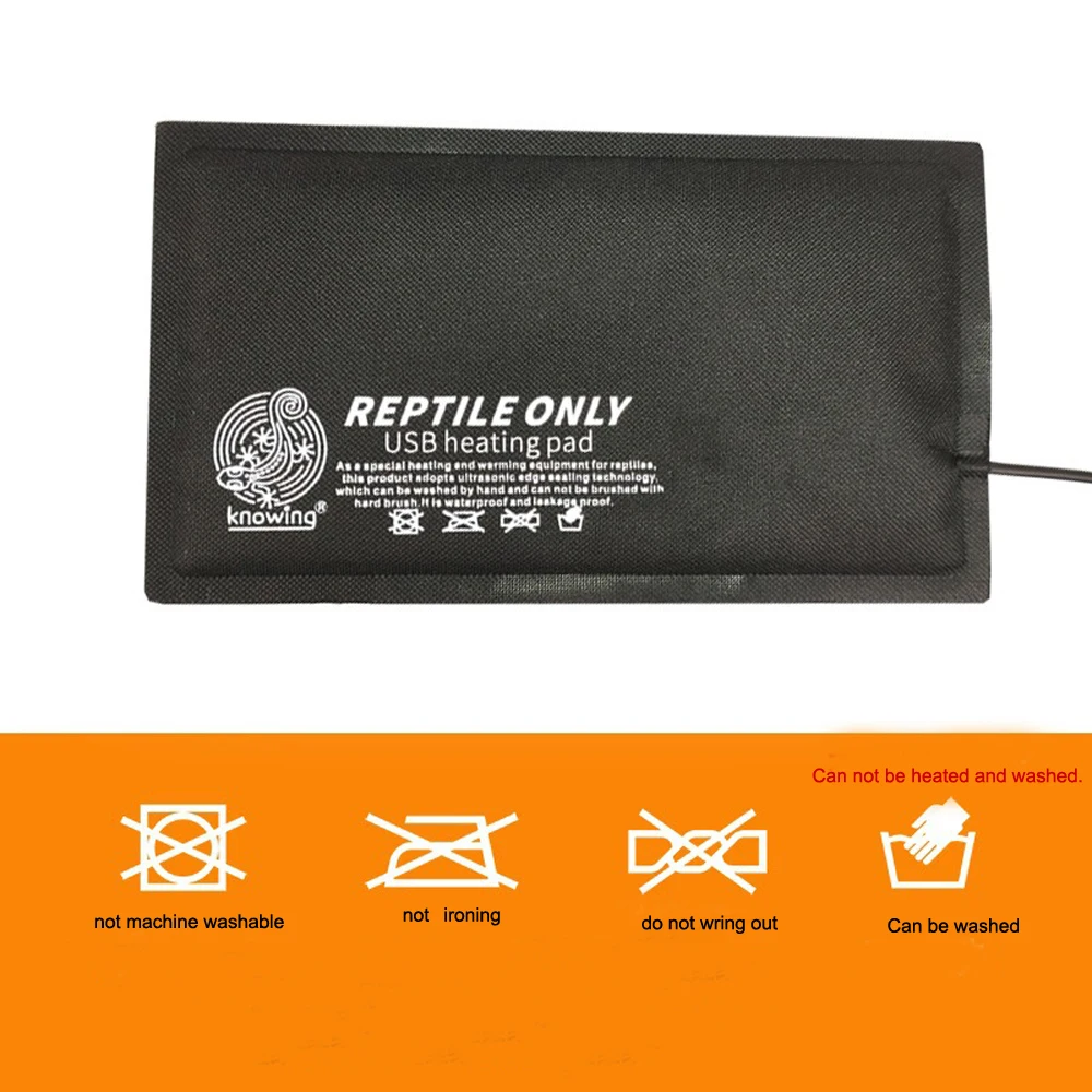 Reptile pet USB heating pad adjustable temperature with time switch Waterproof pet gecko heating mat forCrawling lizard tortoise