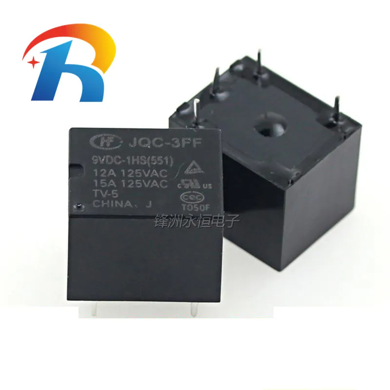 10pcs/lot Relay HF JQC-3FF-005VDC-1HS  JQC-3FF-009VDC-1HS  JQC-3FF-012VDC-1HS  JQC-3FF-024VDC-1HS 551 4PIN 5VDC 9VDC 12VDC 24VDC