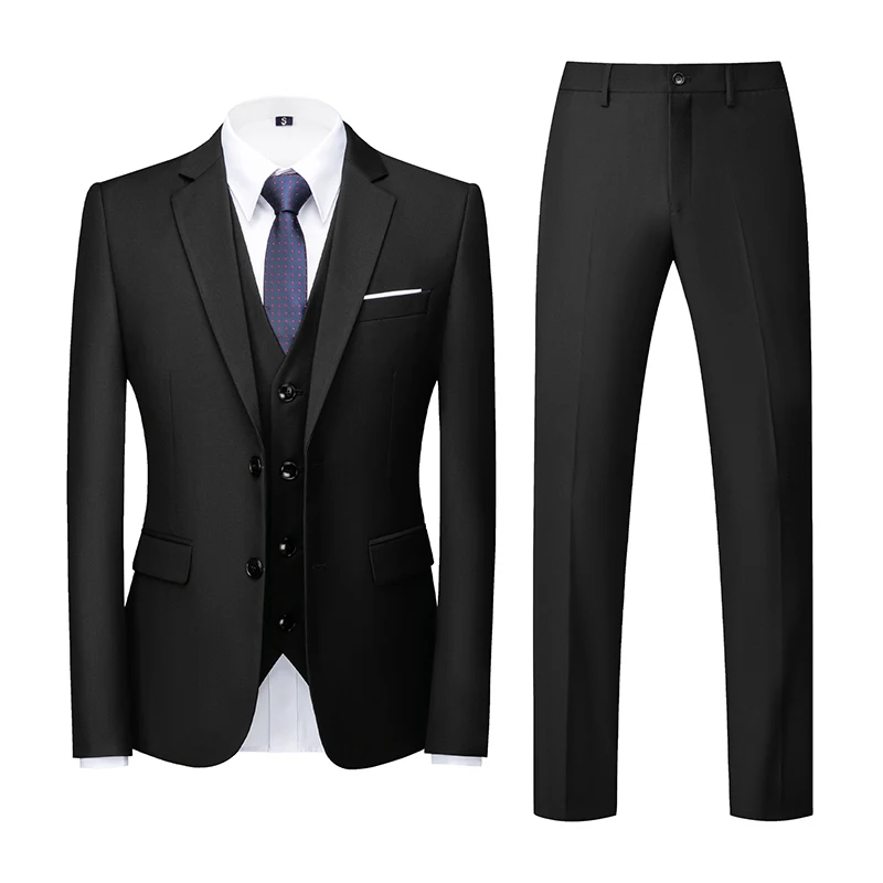 2023 New Big Size Suit Wedding Suits for Men Best Man\'s Three Peices Set (Jacket+Pants+Vest) Formal Men Suit Royal Blue Black 6x