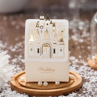 10pcs   Castle wedding candy box wholesale European creative romantic candy box Korean hand gift box