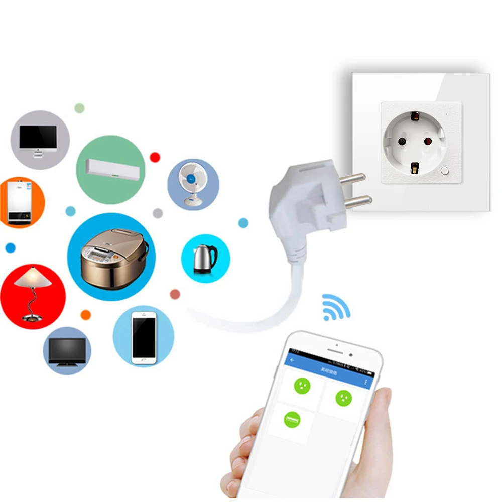 AVATTO Wifi Wall Socket,EU Standard  Voice Remote Control Power Plug outlet Works With Google Home Alexa IFTTT Tuya Smart home