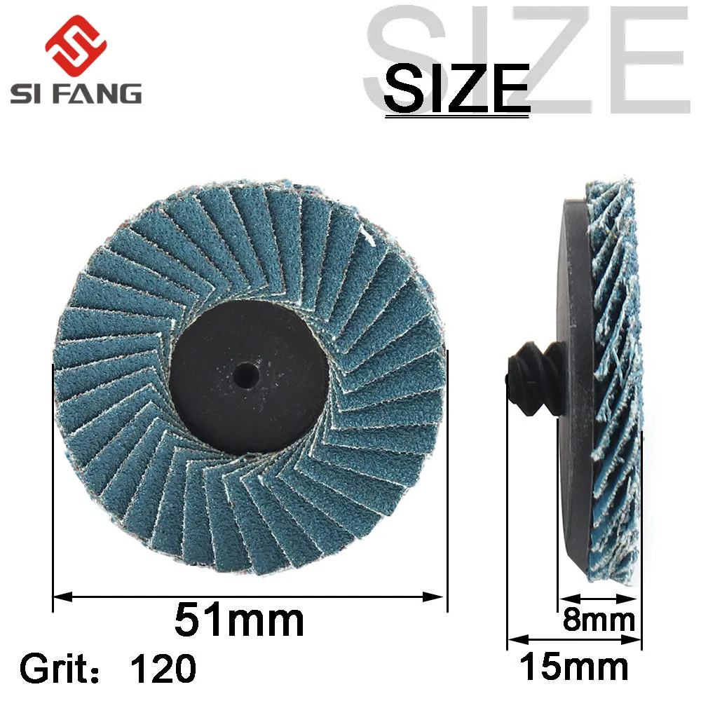 11/21 stücke 50mm Flache Professionelle Fächerscheiben Roll Lock Schleifen Schleif Räder 2 zoll Mit Halter Für Winkel schleifer Schleif Werkzeuge – Detail 6