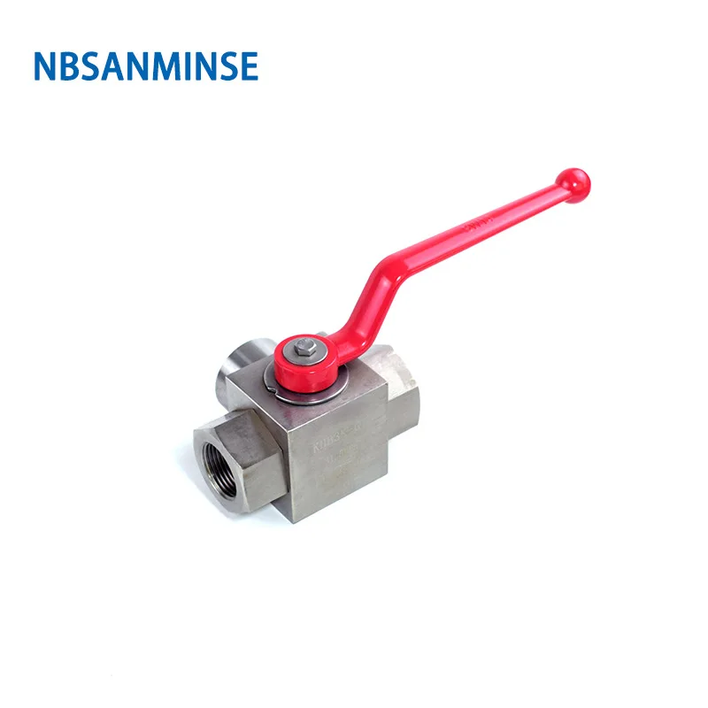 KHB3K NPT G 1/4 3/8 1/2 3/4 Hydraulic High Pressure Ball Valve Stainless Steel SS304 KHB 3 Way Valve 31.5MPa NBSANMINSE
