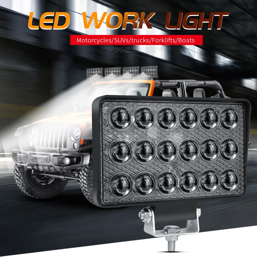 Super brilhante 54w conduziu a barra clara do trabalho 12v 24v 5-inch 18-leds feixe de inundação para offroad carro caminhão da motocicleta suv atv utv empilhadeira barco