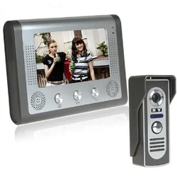 Visual Doorbell 7 Inch Color LCD Night Vision Video Door Phone Bell Intercom System with Camera And  Monitor Kit