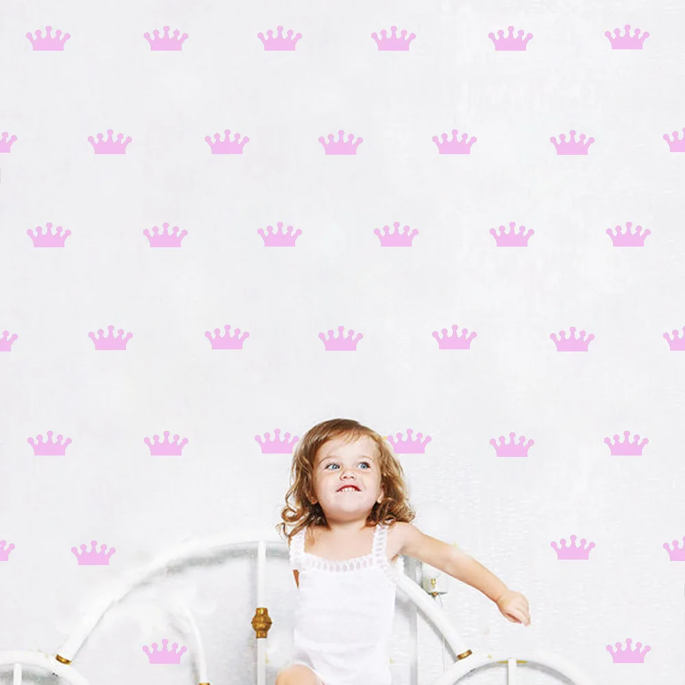 24pcs Crown DIY Wall Stickers Home Decoration For Children's Room Fridge Bedroom Kitchen Art Decals Peel & Stick Vinyl Wallpaper