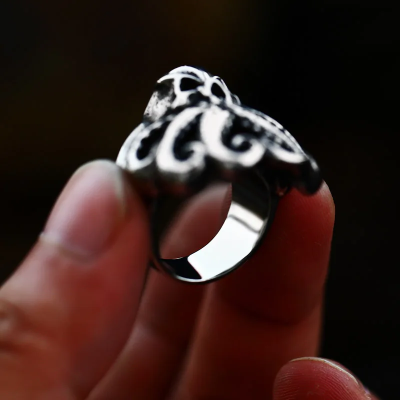 BEIER Stainless Steel Antique Fashion Men Rings Skull Octopus Gemstone Animal Retro Punk Gothic Biker Jewelry Wholesale