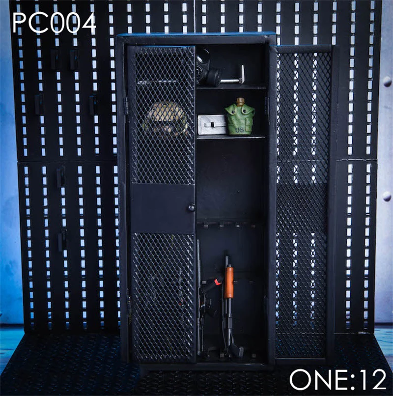 

In Stock PC004 Metal Weapon Cabinet 1/12 Scale Soldier Puppet Use Equipment Cabinet Scene Components Accessories