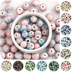 10#12# 40pcs DIY Ceramic Beads Beading Handmade Porcelain Bead For Jewelry Making #A305C